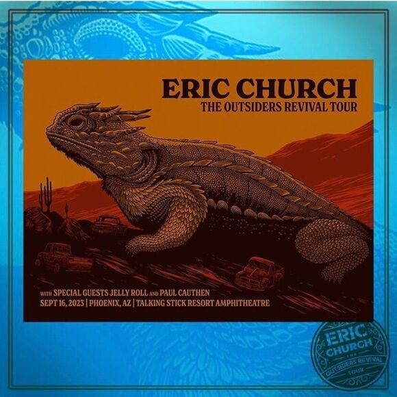 Eric Church Outsiders Revival Tour Concert Poster 9/16/23 Phx Arizona 141 / 220 - Picture 1 of 1
